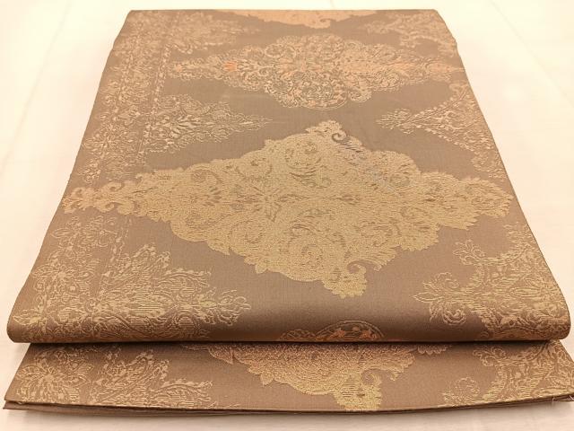 平和屋着物◎六通柄 本袋帯 宝相華 金糸 正絹 逸品 BAAU9797yc