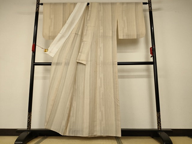 平和屋着物＊夏物　結城紬　夏結城　100亀甲　壺垂れ文様　正絹　逸品　AABB6799jd