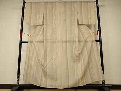 平和屋着物＊夏物　結城紬　夏結城　100亀甲　壺垂れ文様　正絹　逸品　AABB6799jd