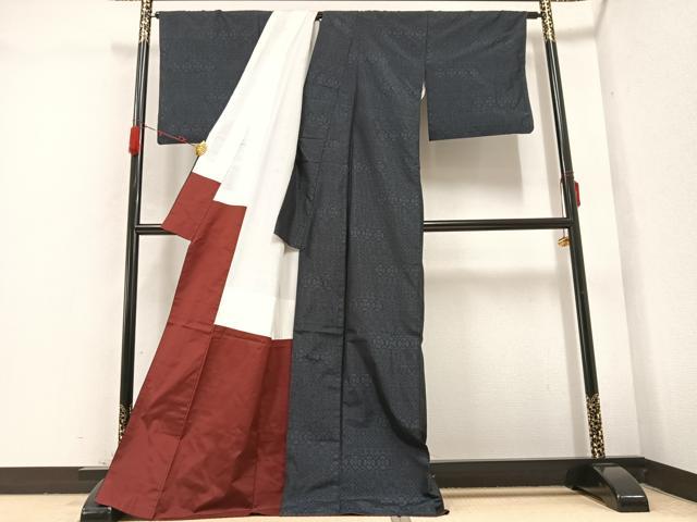 平和屋着物●本場大島紬 花尽くし 正絹 逸品 AABB7275ph