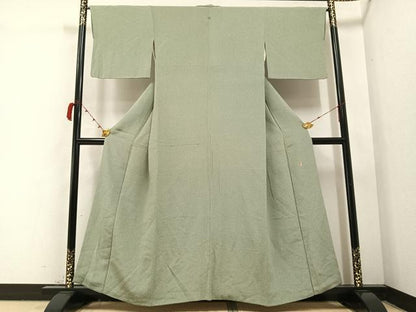 平和屋着物●小林文次郎　小紋　霞文　鬼しぼ縮緬　正絹　逸品　AABB7278ph