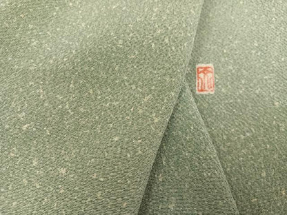 平和屋着物●小林文次郎　小紋　霞文　鬼しぼ縮緬　正絹　逸品　AABB7278ph