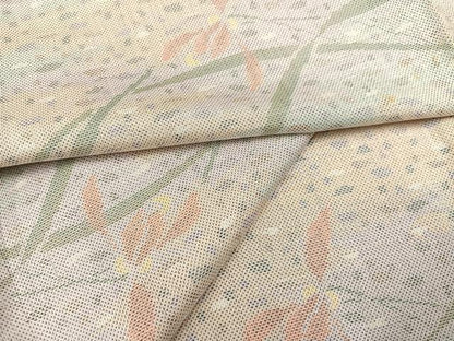 平和屋着物●本場大島紬　白大島　カタス9マルキ　草花文　正絹　逸品　AABB8169ph