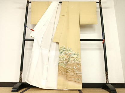 平和屋着物●創業460年・千總　色留袖　友禅　駒刺繍　鴛鴦枝笹梅文　暈し染め　金彩　小田急百貨店扱い　正絹　逸品　AABB6353zg
