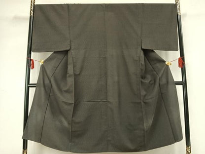 平和屋着物▽男性 お召 単衣 霞文 正絹 逸品 AABB2297fy
