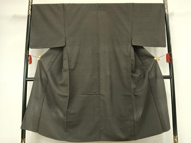 平和屋着物▽男性 お召 単衣 霞文 正絹 逸品 AABB2297fy