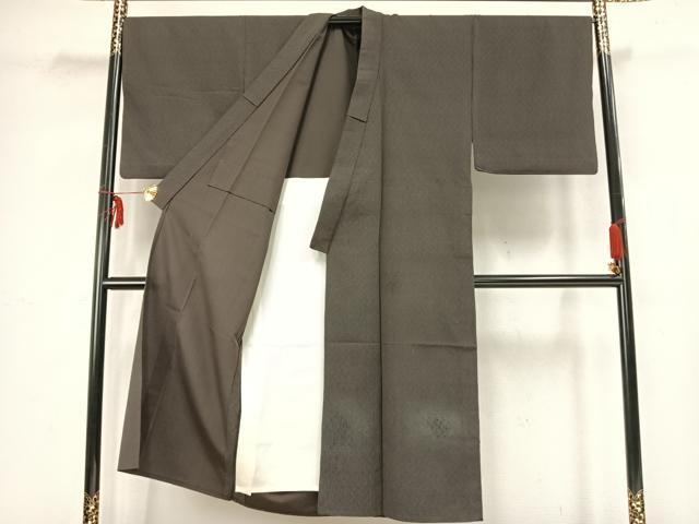 平和屋着物▽男性 お召 単衣 霞文 正絹 逸品 AABB2297fy