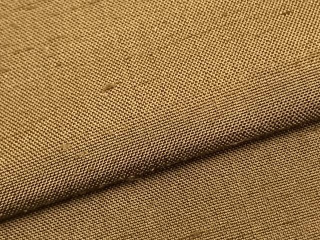 平和屋着物▽上質な紬 単衣 色無地 路考茶色 正絹 逸品 AABB2288fy