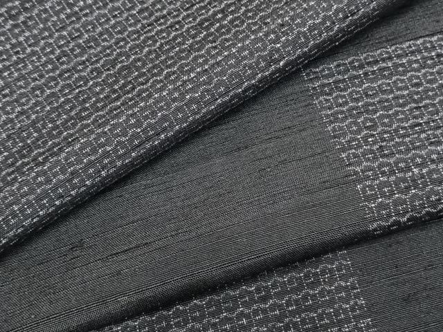 平和屋着物▽上質な紬 単衣 80亀甲 抽象文様 正絹 逸品 AABB2307fy