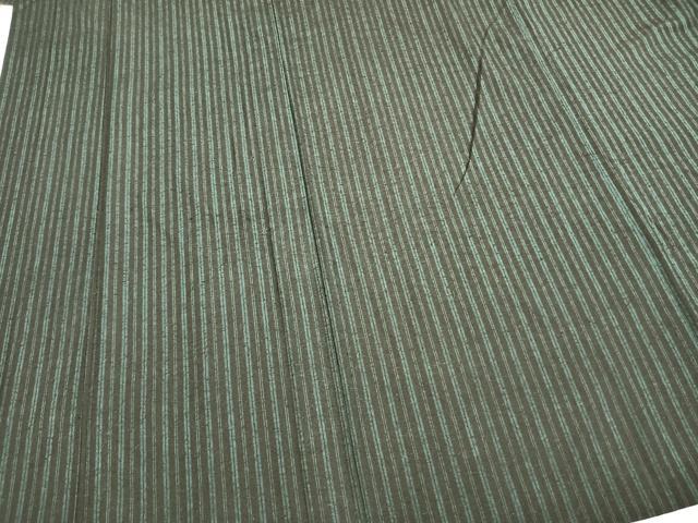 平和屋着物▽上質な紬 単衣 縞 正絹 逸品 AABB2316fy