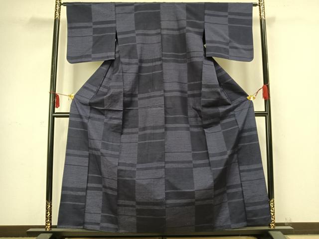 平和屋着物▽上質な紬 単衣 80亀甲 抽象文様 正絹 逸品 AABB2307fy