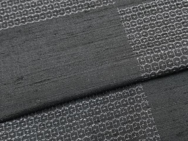 平和屋着物▽上質な紬 単衣 80亀甲 抽象文様 正絹 逸品 AABB2307fy