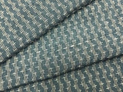 平和屋着物▽上質な紬　単衣　十字絣　縞　正絹　逸品　AABB2320fy