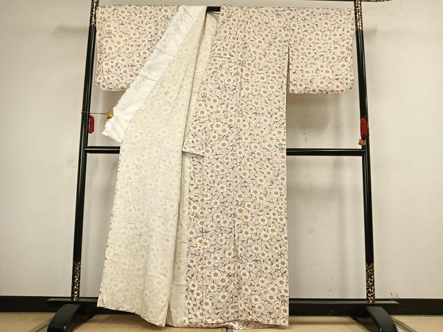 平和屋着物▽上質な小紋 単衣 辻が花 金彩 正絹 逸品 AABB2351fy