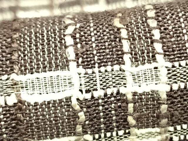 平和屋着物▽上質な紬　単衣　格子　正絹　逸品　AABB2344fy