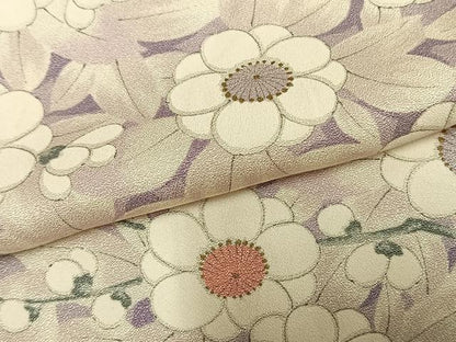 平和屋着物▽上質な小紋 単衣 辻が花 金彩 正絹 逸品 AABB2351fy