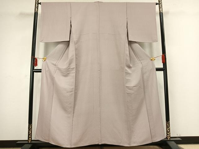 平和屋着物▽上質な小紋　単衣　お召地　菱文　正絹　逸品　AABB2336fy