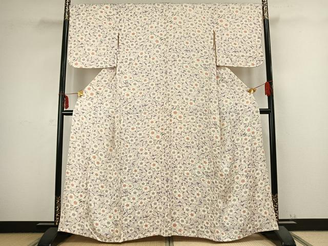 平和屋着物▽上質な小紋 単衣 辻が花 金彩 正絹 逸品 AABB2351fy