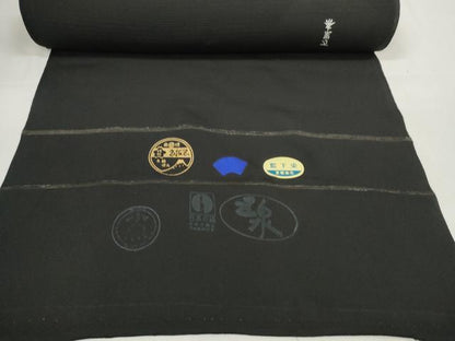 平和屋着物＊夏物 黒紋付 黒反物 着尺 絽 五泉 逸品 未使用 DAAW7752zzz