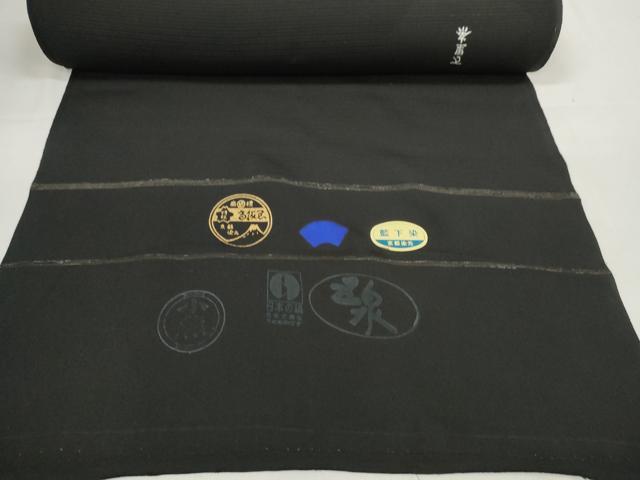 平和屋着物＊夏物 黒紋付 黒反物 着尺 絽 五泉 逸品 未使用 DAAW7752zzz
