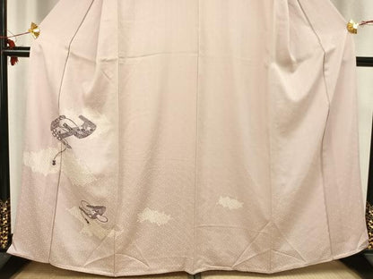 平和屋着物▽訪問着 単衣 絞り 花絵巻文 正絹 逸品 AABB2388fy