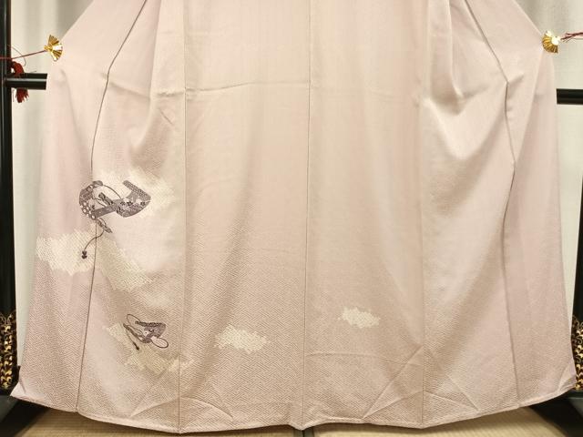 平和屋着物▽訪問着 単衣 絞り 花絵巻文 正絹 逸品 AABB2388fy
