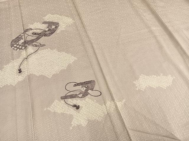平和屋着物▽訪問着 単衣 絞り 花絵巻文 正絹 逸品 AABB2388fy
