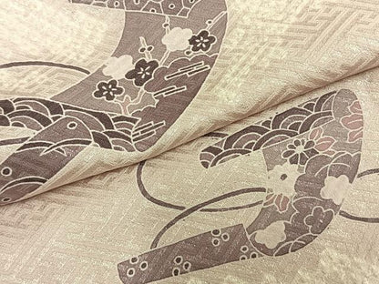 平和屋着物▽訪問着 単衣 絞り 花絵巻文 正絹 逸品 AABB2388fy