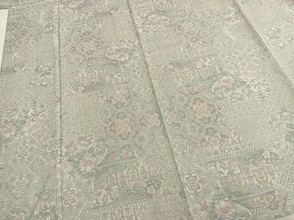 平和屋着物▽本場大島紬 単衣 吉祥花文 正絹 逸品 AABB2383fy