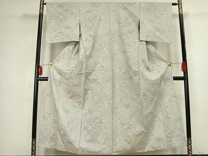 平和屋着物▽本場大島紬 単衣 吉祥花文 正絹 逸品 AABB2383fy