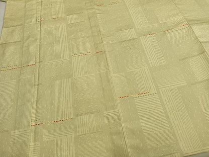 平和屋着物▽上質な紬 単衣 刺繍 抽象文様 正絹 逸品 AABB2382fy
