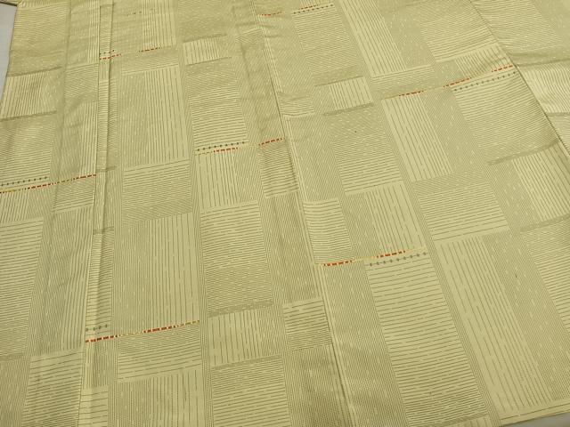 平和屋着物▽上質な紬 単衣 刺繍 抽象文様 正絹 逸品 AABB2382fy