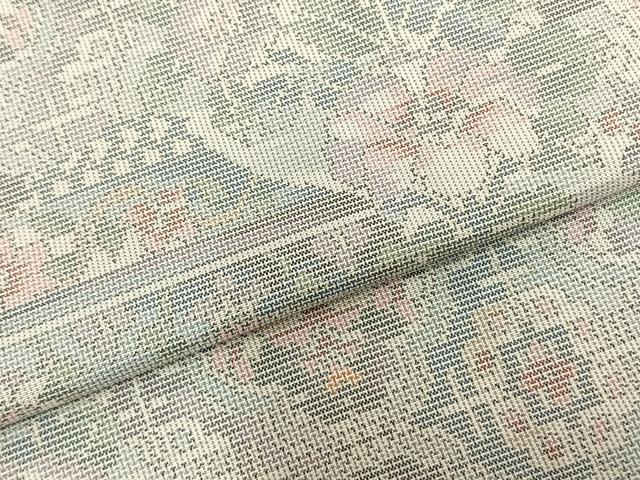 平和屋着物▽本場大島紬 単衣 吉祥花文 正絹 逸品 AABB2383fy