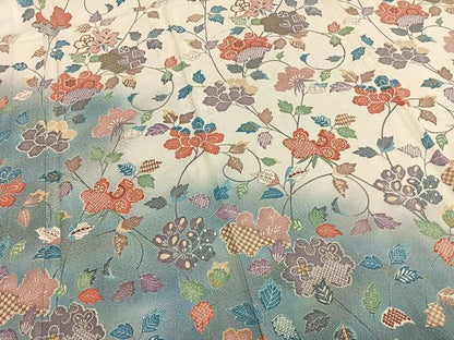 平和屋着物▽訪問着 単衣 草花文 金彩 正絹 逸品 AABB2387fy