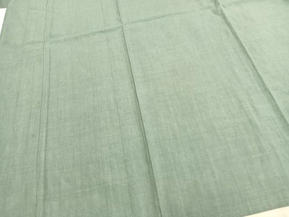 平和屋着物▽本場結城紬 重要無形文化財 単衣 色無地 薄青色 正絹 逸品 AABB2405fy
