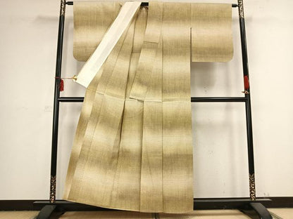 平和屋着物▽上質な紬 単衣 十字絣 正絹 逸品 AABB2362fy