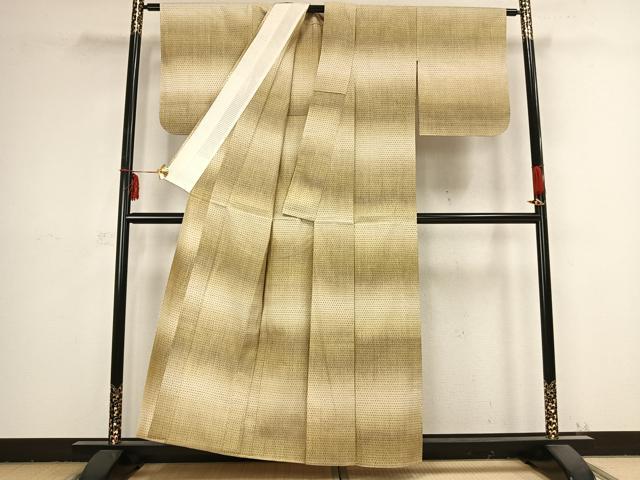 平和屋着物▽上質な紬 単衣 十字絣 正絹 逸品 AABB2362fy