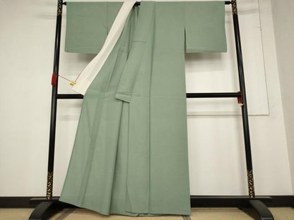 平和屋着物＊夏物 色無地 絽 薄青色 正絹 逸品 AABB8648st