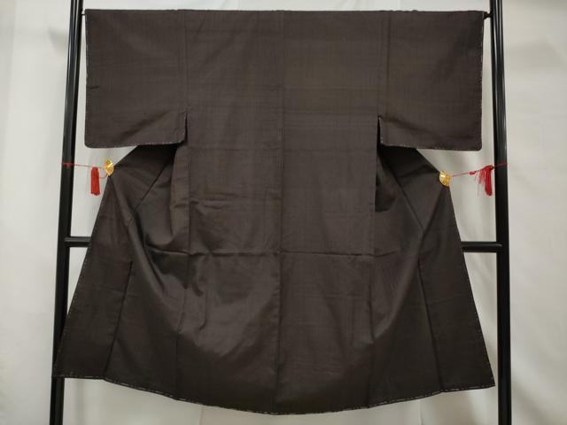 平和屋着物■男性　紬　格子　正絹　逸品　AABB6869gw