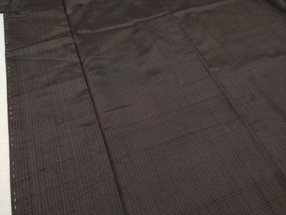 平和屋着物■男性　紬　格子　正絹　逸品　AABB6869gw