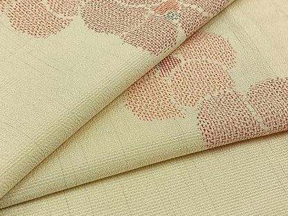 平和屋着物▽本塩沢 単衣 舞花文 正絹 逸品 AABC0692jh