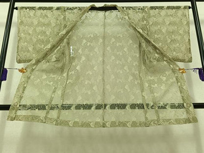 平和屋着物▽羽織　スリーシーズン　春夏秋　塵除け　草花文　やまと誂製　AABC0699jh