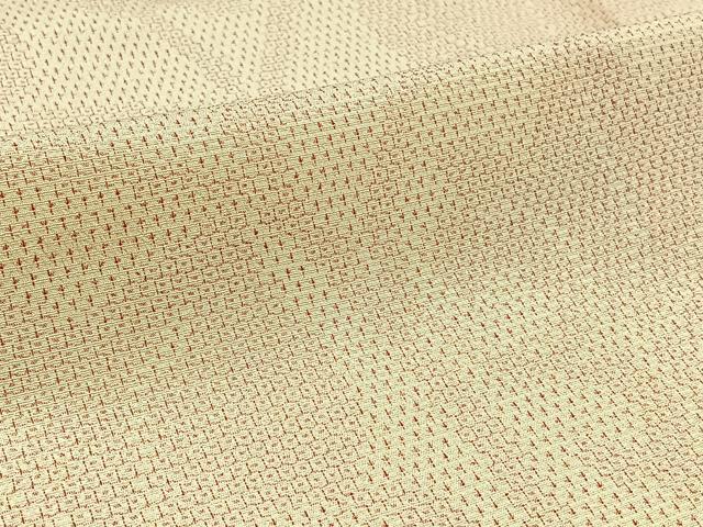 平和屋着物▽本塩沢 単衣 110亀甲 舞葉文 正絹 逸品 AABC0706jh