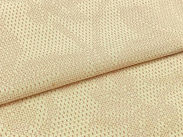 平和屋着物▽本塩沢 単衣 110亀甲 舞葉文 正絹 逸品 AABC0706jh
