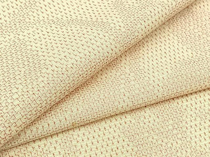 平和屋着物▽本塩沢 単衣 110亀甲 舞葉文 正絹 逸品 AABC0706jh
