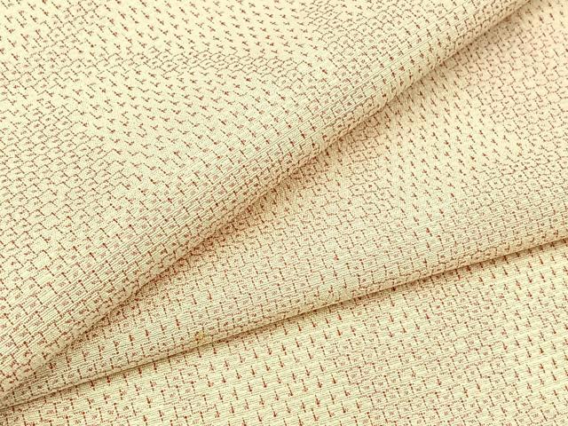 平和屋着物▽本塩沢 単衣 110亀甲 舞葉文 正絹 逸品 AABC0706jh