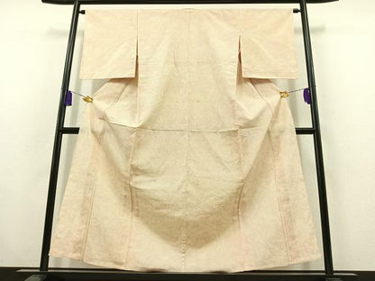 平和屋着物▽本塩沢 単衣 110亀甲 舞葉文 正絹 逸品 AABC0706jh