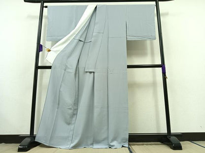 平和屋着物▽上質な色無地 単衣 秘色色 正絹 逸品 AABC0708jh