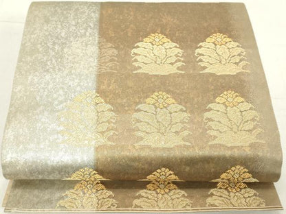 平和屋着物◎六通柄袋帯　洋花文　金銀糸　正絹　逸品　DAAY3640cd