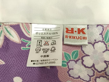 平和屋着物▽ R.KIKUCHIブランド 小紋 単衣 雪輪花文 洗える着物 AABB2424fy